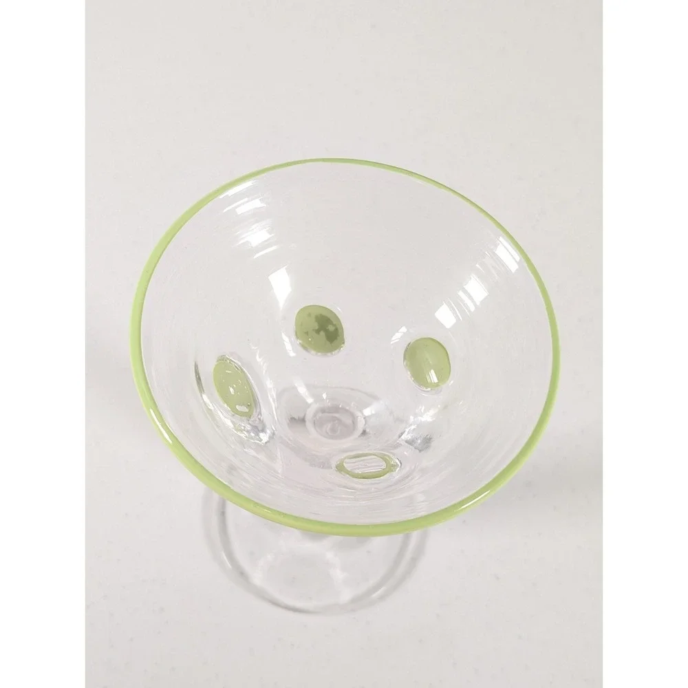 Anthropologie Dupe Green Olive Martini Glasses Cocktail Barware Home Bar Cart
